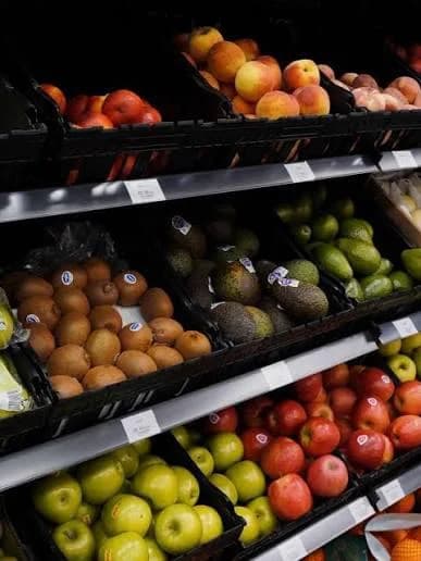 Fresh fruit displayed inside Fresh Local Royal Wharf